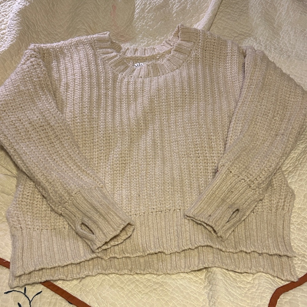 Aerie Soft Knit Cream Sweater